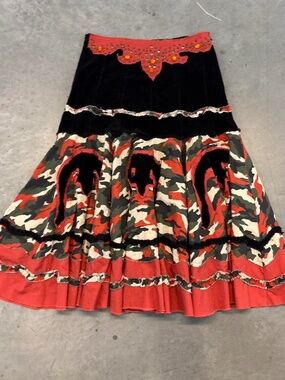 Miss Me Orange and Black Camo Maxi Skirt L size